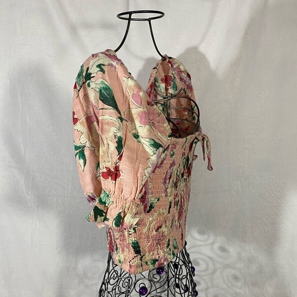 NWT Band of Gypsies mauve puff sleeve crop top size M - Picture 4 of 10